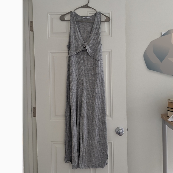 Zara Ribbed Grey Jumpsuit size S - Picture 1 of 4